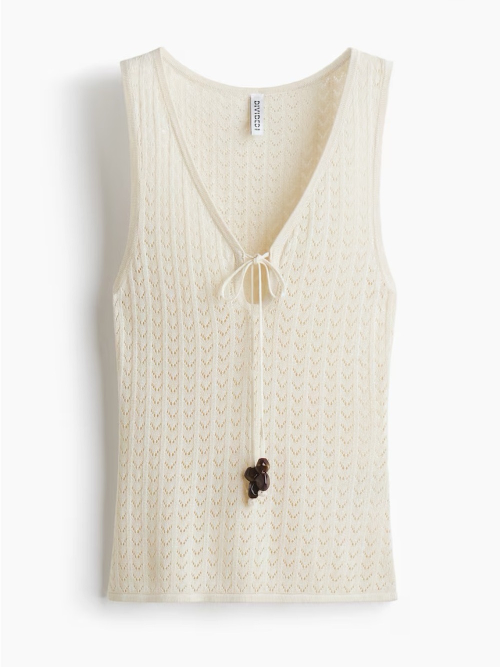 H&M Cream Knit Tie-Front Tank Top - Picture 5 of 11